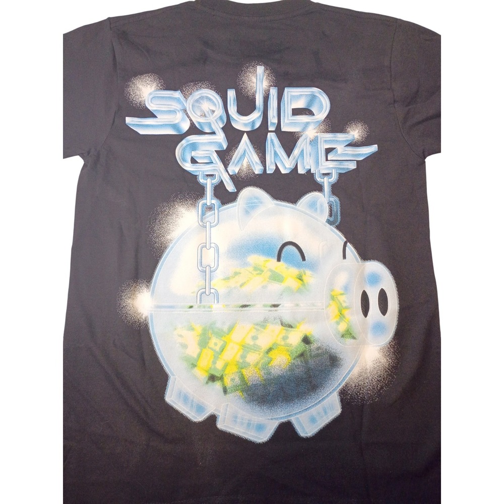 Market x Netflix Squid Game PacSun T-Shirt Black Piggy Bank Graphic Small NWT - Picture 7 of 7